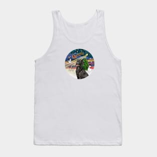 "Christmas Magic" with a Happy Black Labrador Retriever Tank Top